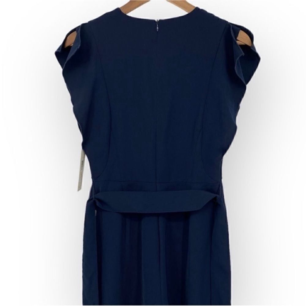 ELIZA J NWT Flutter Sleeve Crepe V Neck Wide Leg
Jumpsuit Navy Size 2 - Picture 11 of 12